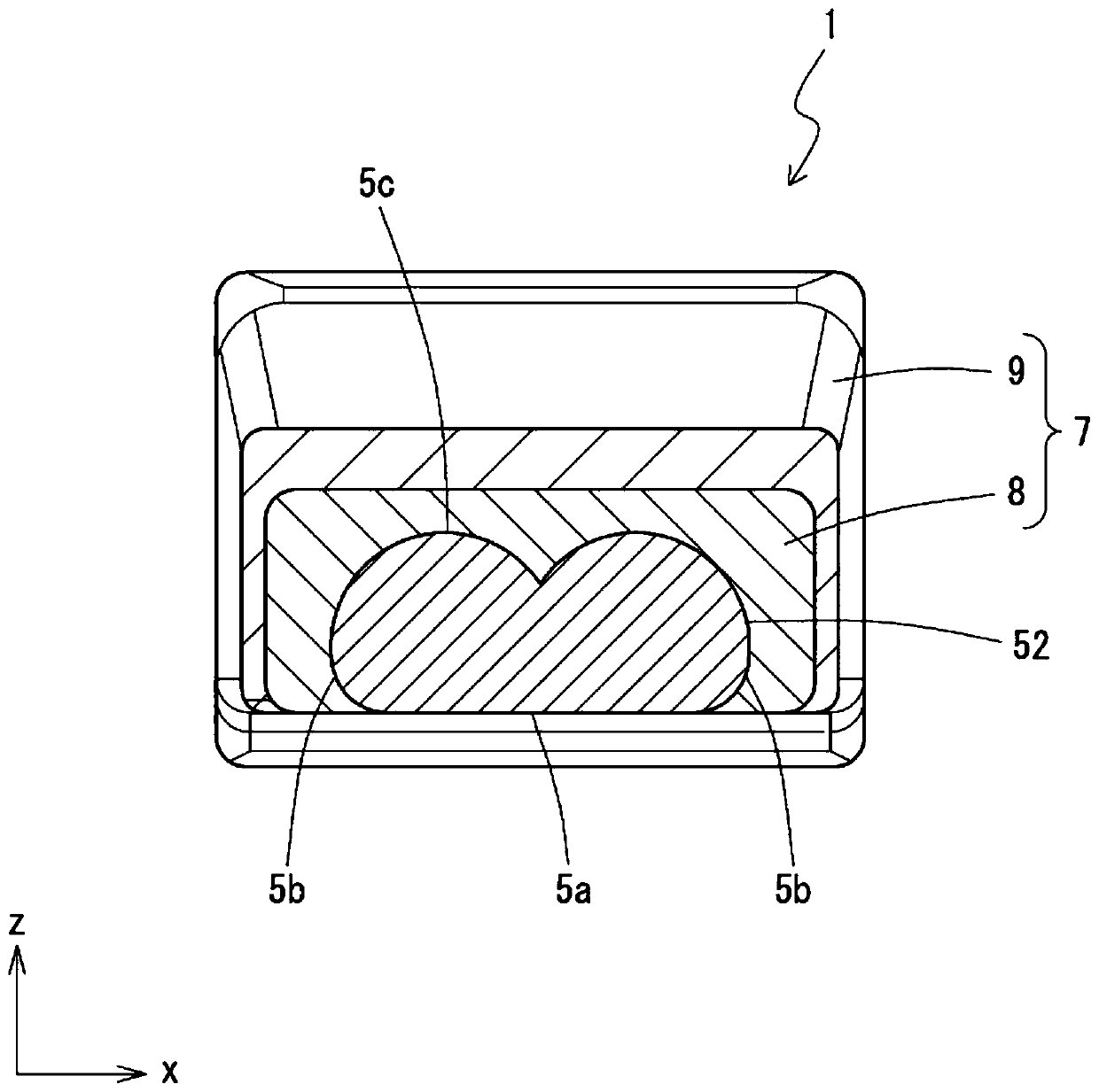 Cable with terminal formed therein and wire harness