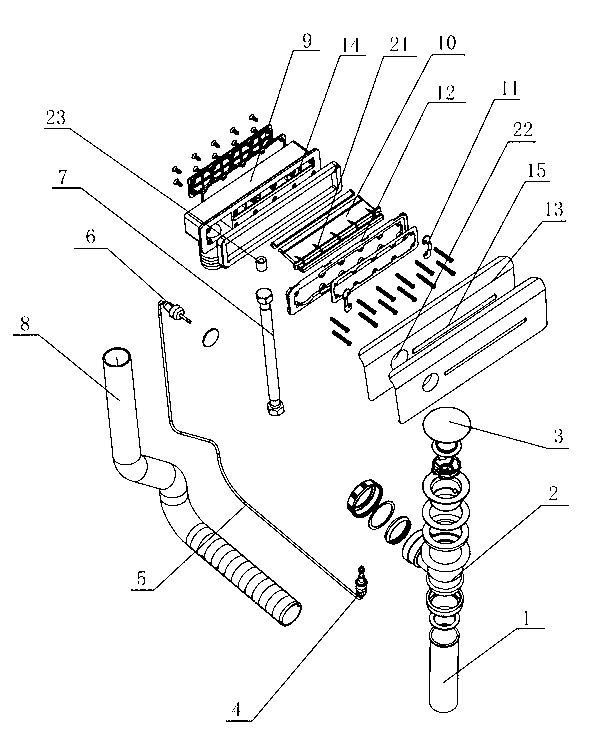 Bathtub water removing device integrating water feeding, water overflowing and water discharging