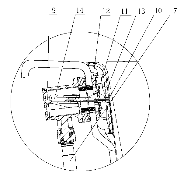 Bathtub water removing device integrating water feeding, water overflowing and water discharging