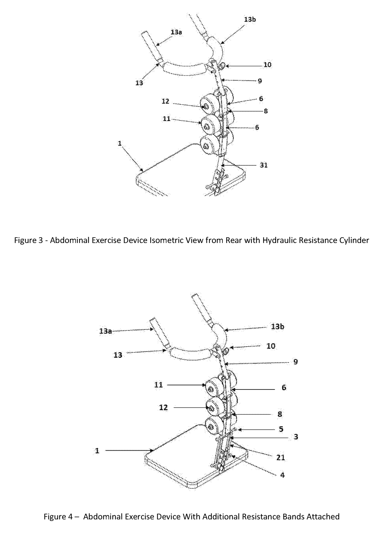 Abdominal Exercise Device with Integrated Back Massager