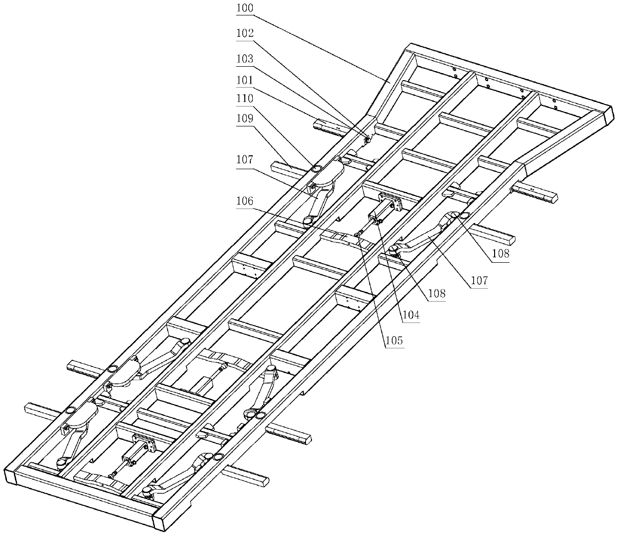 Tire clamping and folding device for automobile handling AGV (automatic guided vehicle)