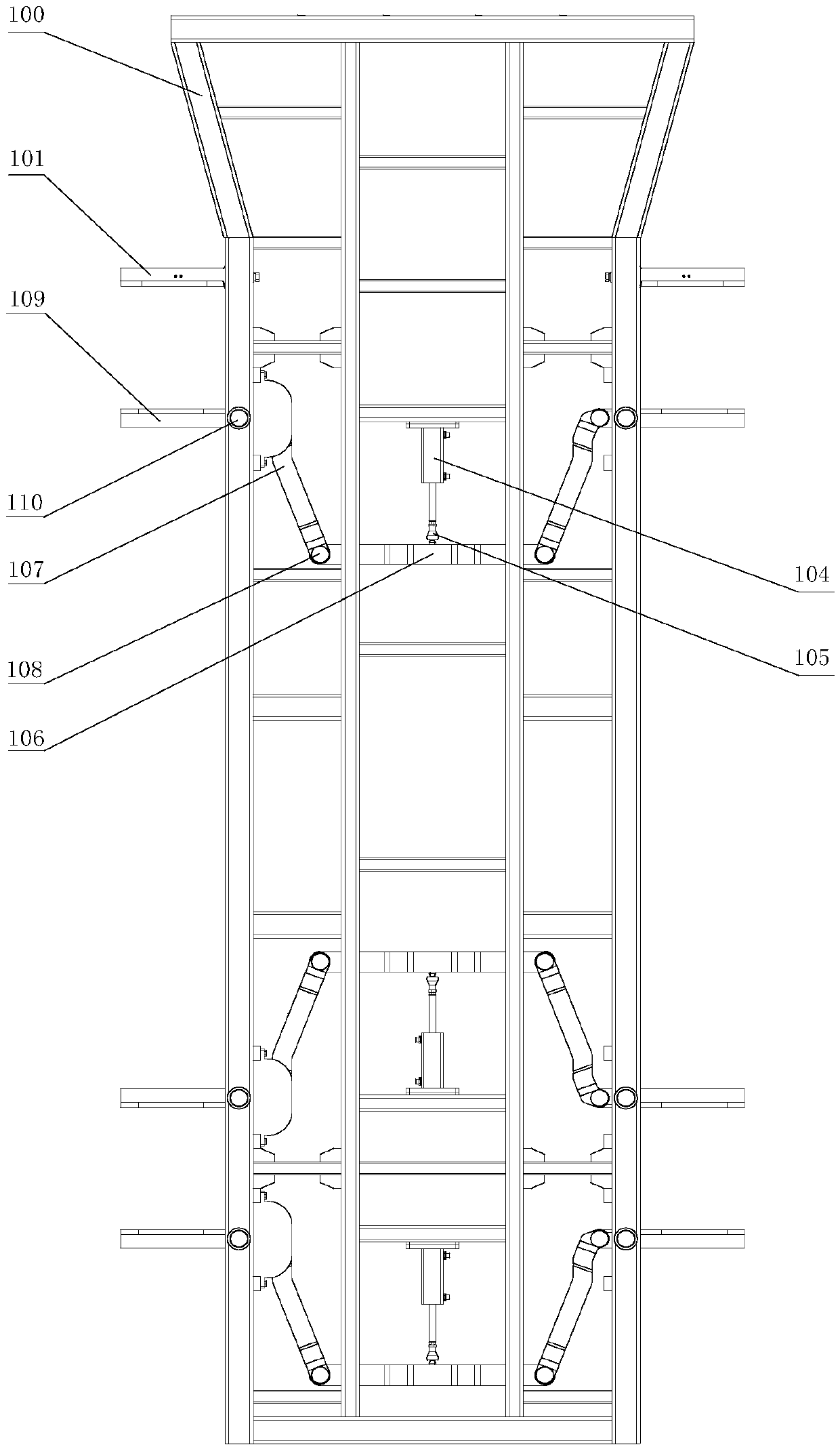 Tire clamping and folding device for automobile handling AGV (automatic guided vehicle)