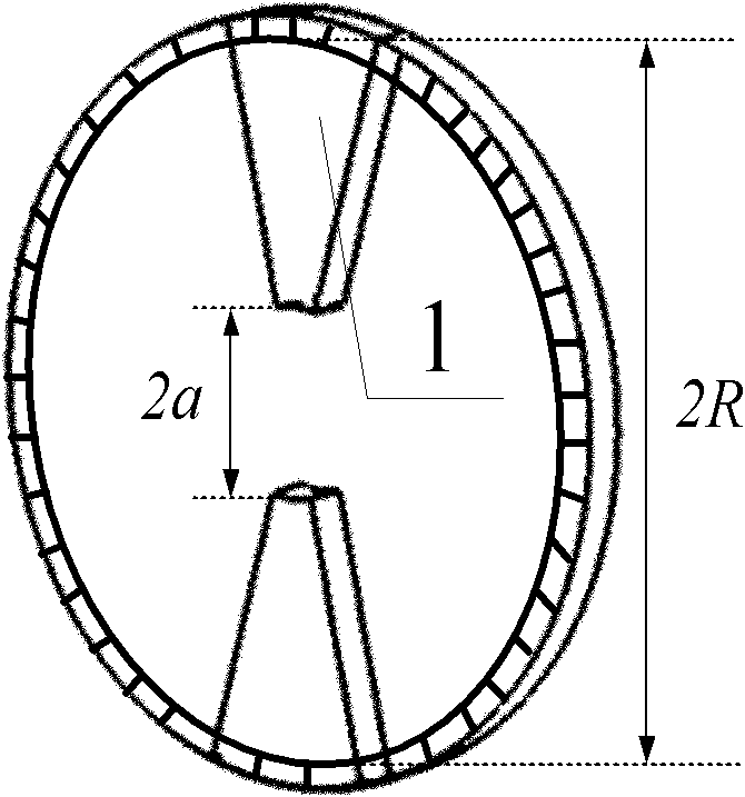 Energy coupling device suitable for winding double comb teeth slow wave structure