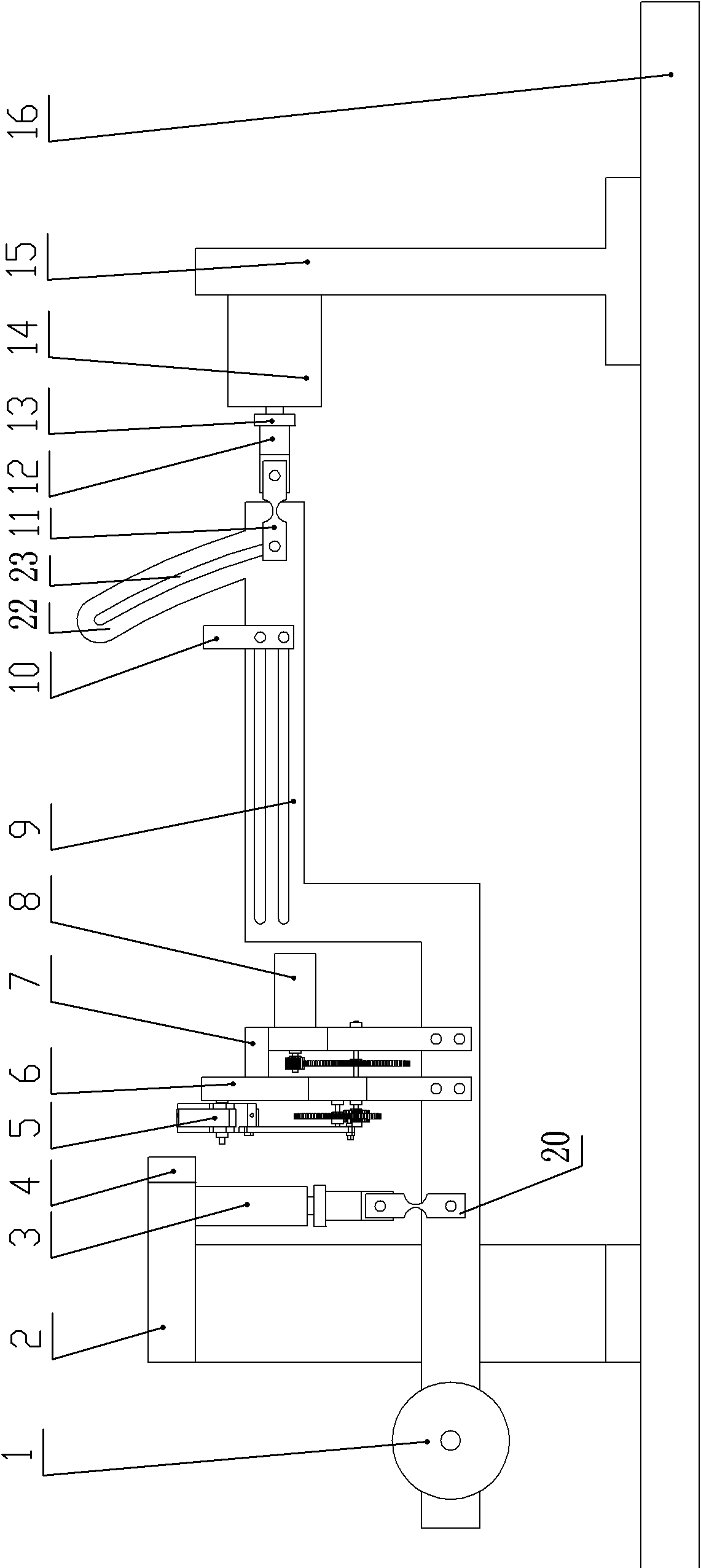 Aerodynamic force test device of flapping wing flying robot