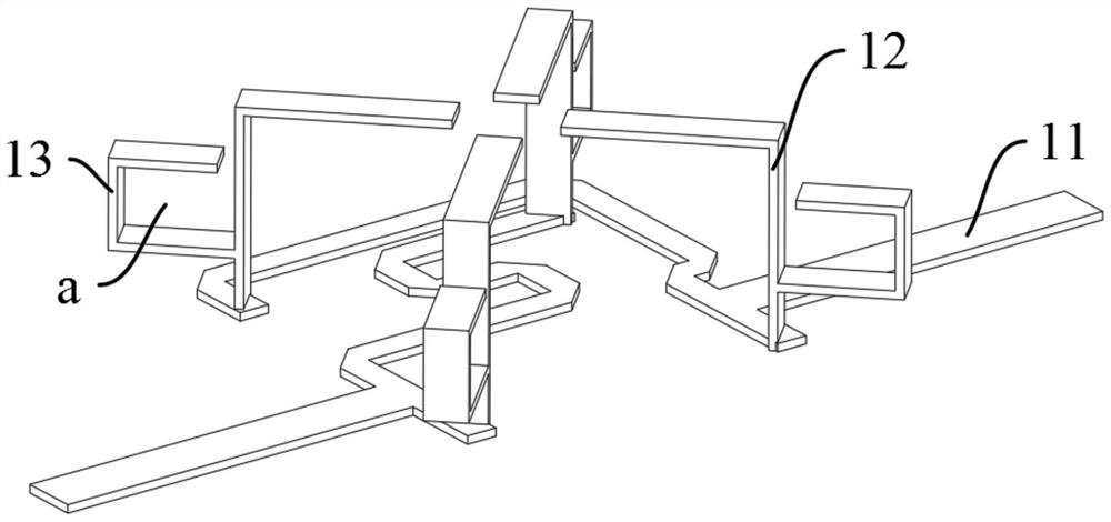 Power division network, 5G filtering antenna and assembling method of 5G filtering antenna