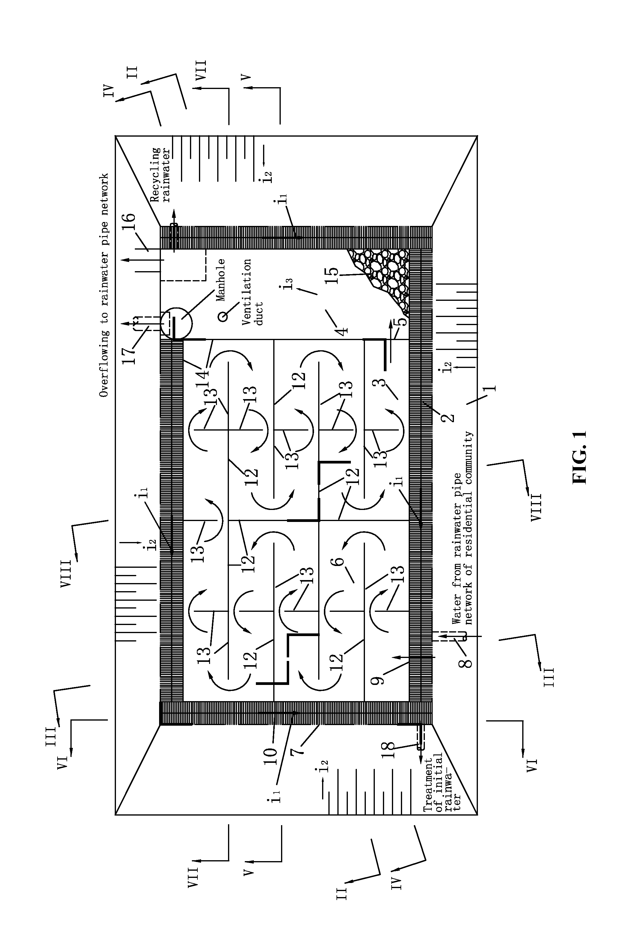 Integrated system for treating and recycling rainwater