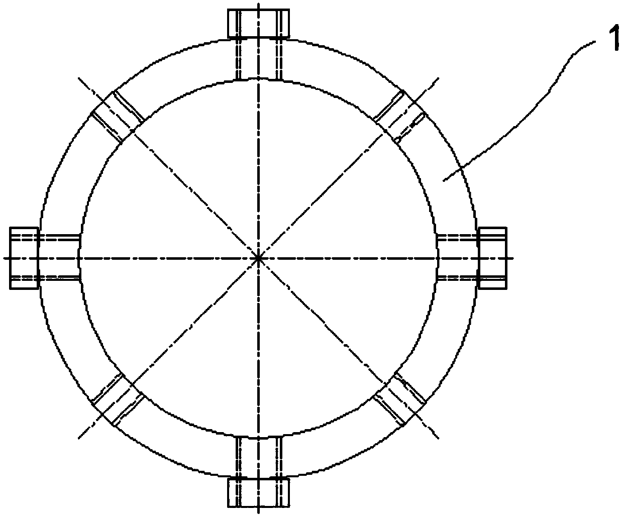 Pipe center alignment mechanism and method for ship tail pipe