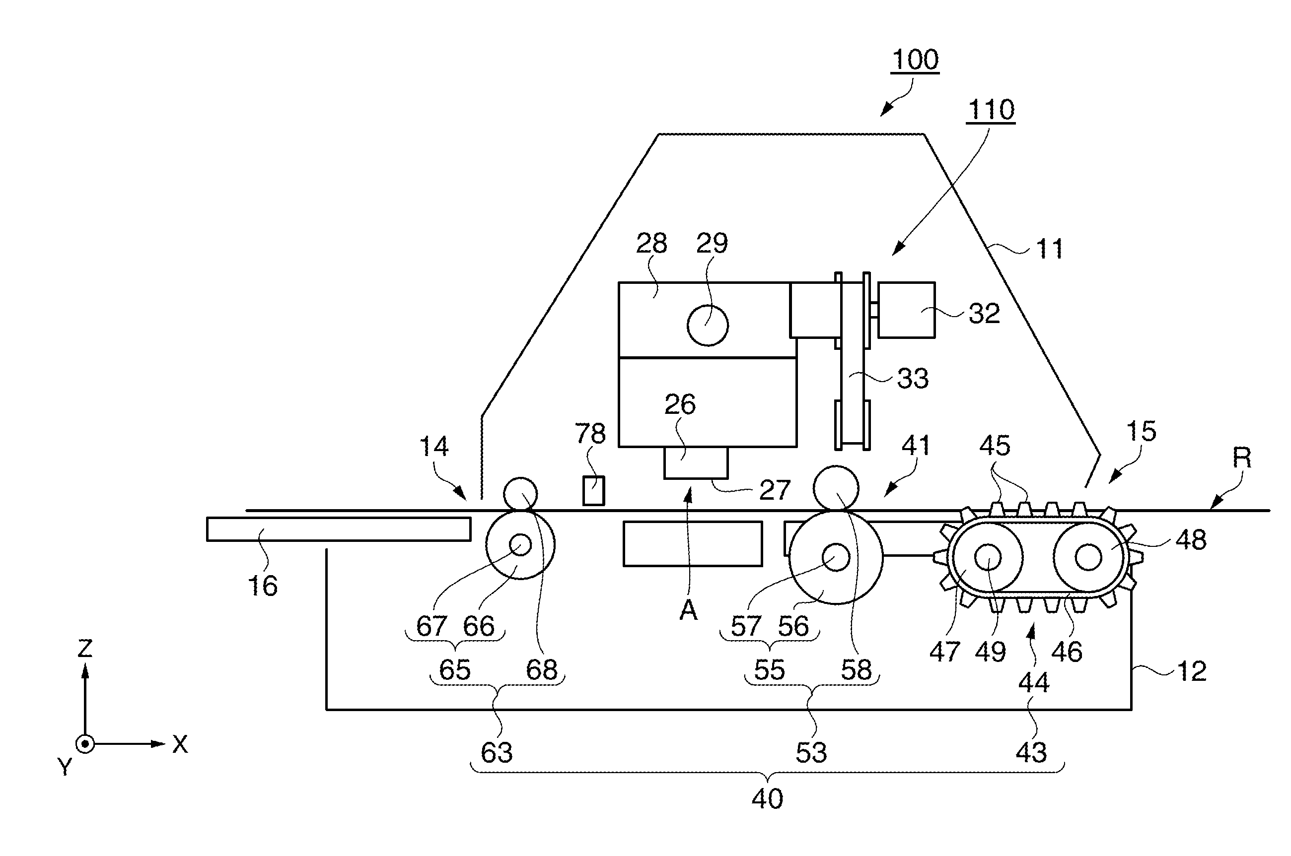 Paper conveyance device and printer