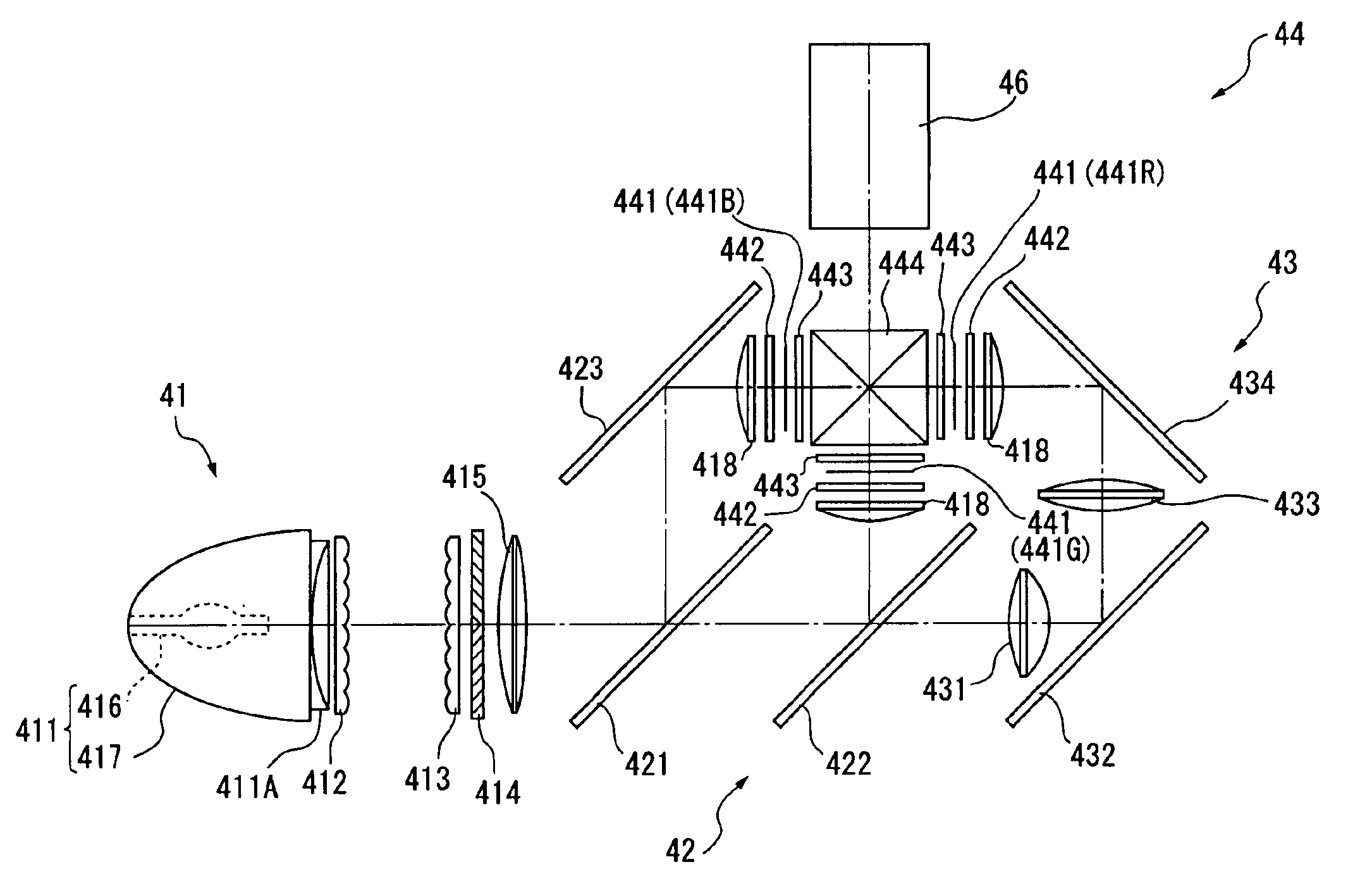 Optical device, optical unit and projector