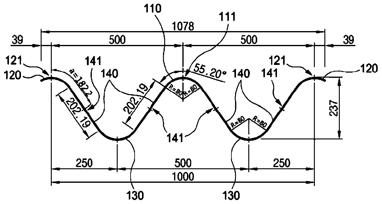 Corrugated steel sheet having inclined portion in which position of coupling hole is adjusted and joint corrugated steel sheet structure using same