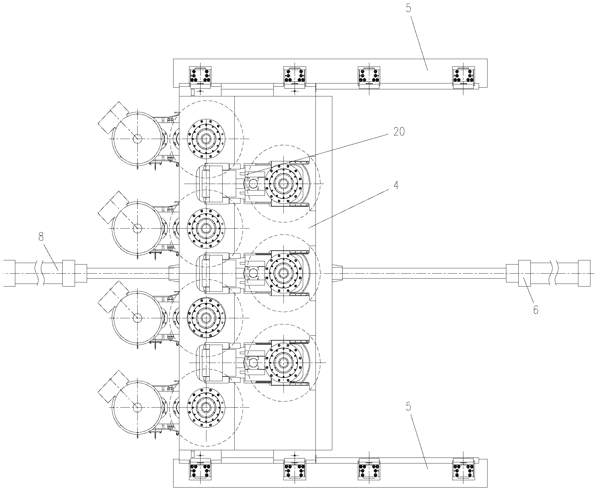 Double-bracing vertical type straightening machine