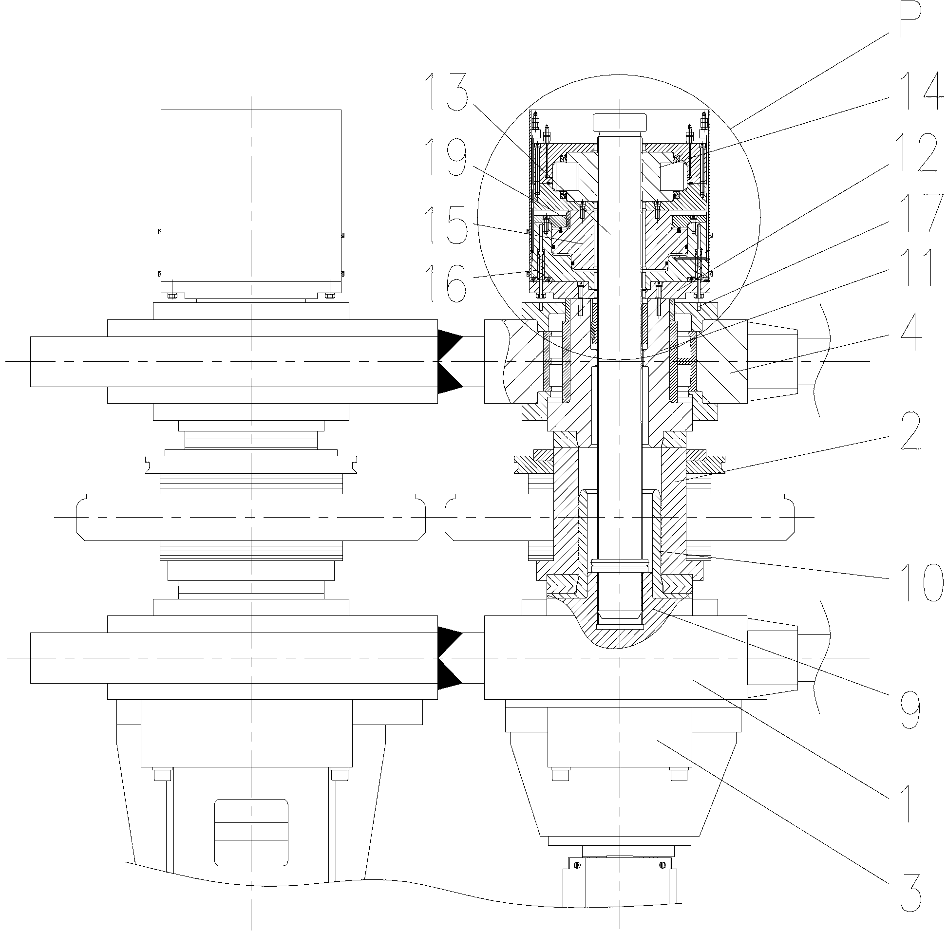 Double-bracing vertical type straightening machine