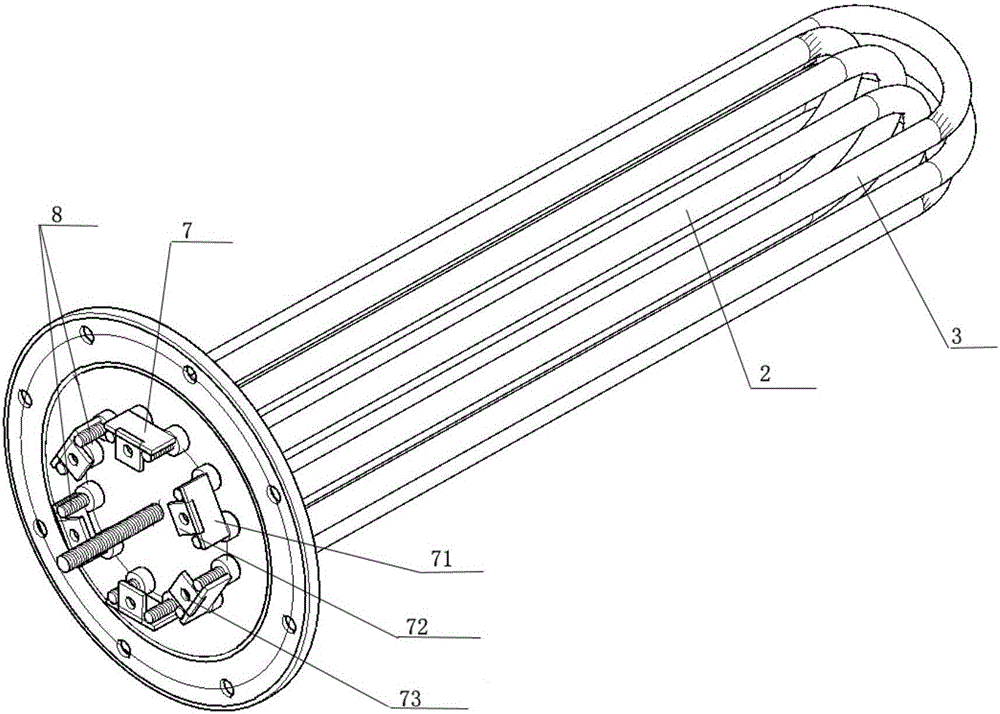 Flange heating pipe