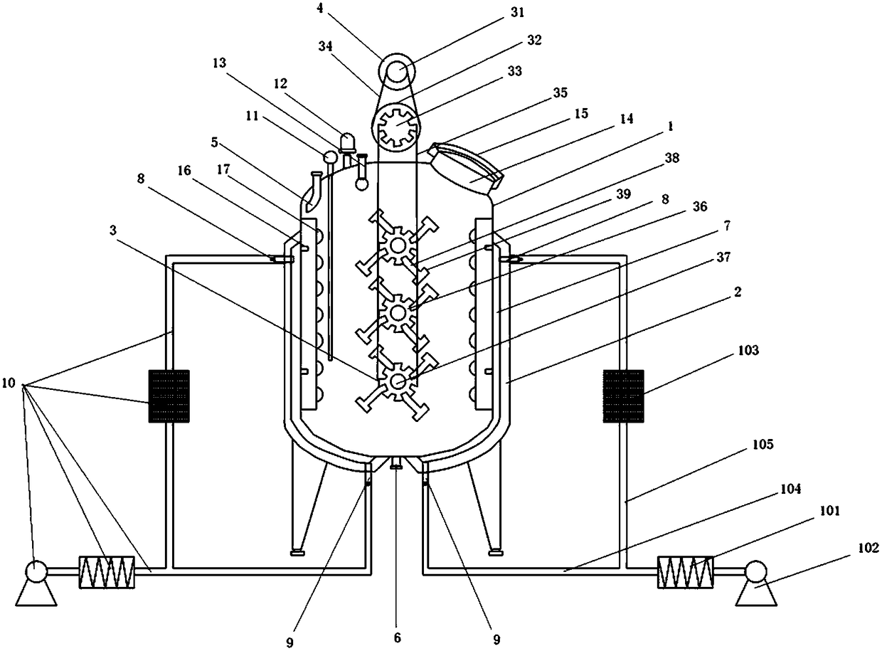 Reaction still of high polymer material