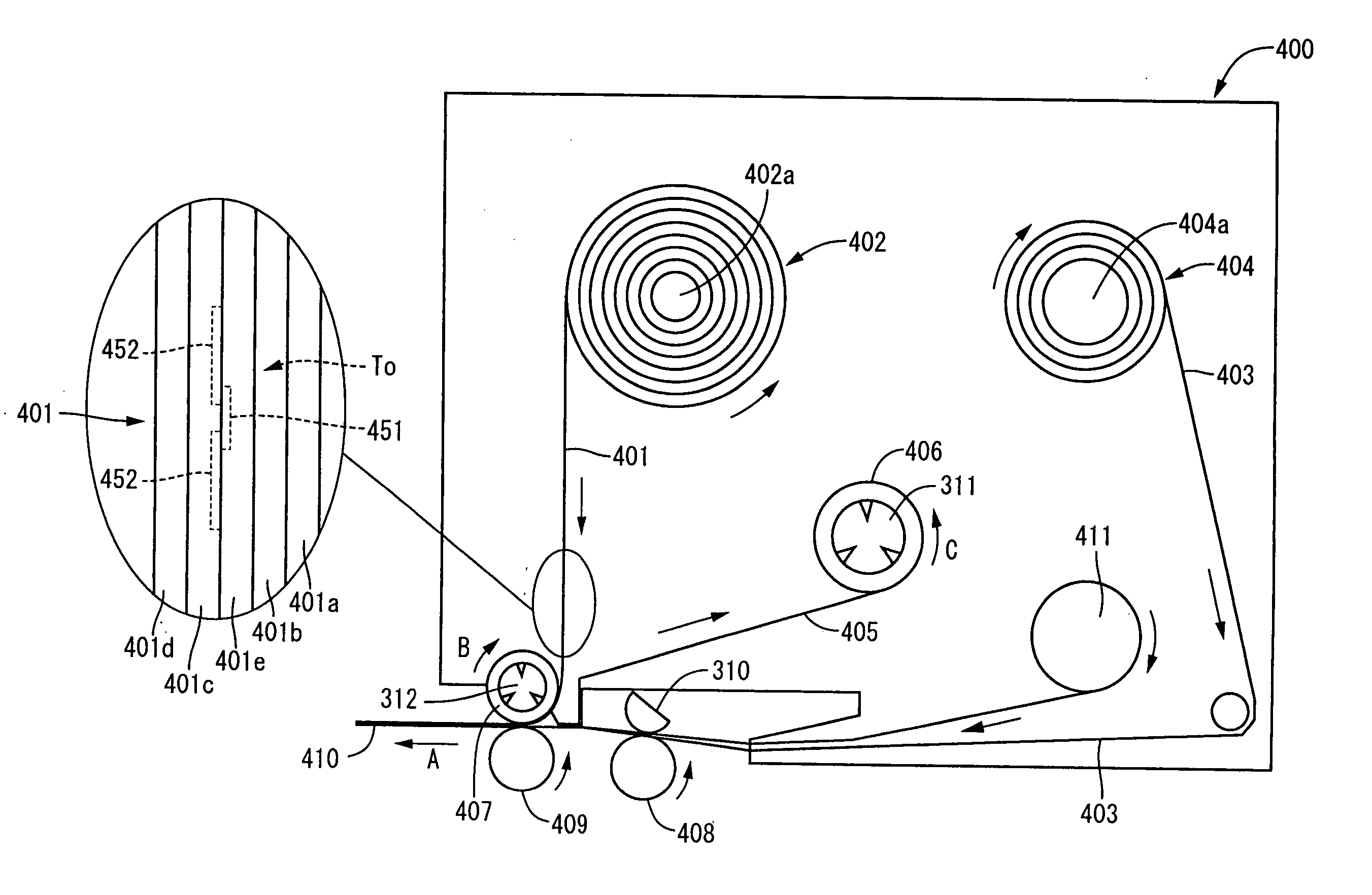 RFID label, method for producing the RFID label, device for producing the RFID label, sheet member (tag sheet) used for the RFID label, and cartridge attached to the device for producing the RFID label