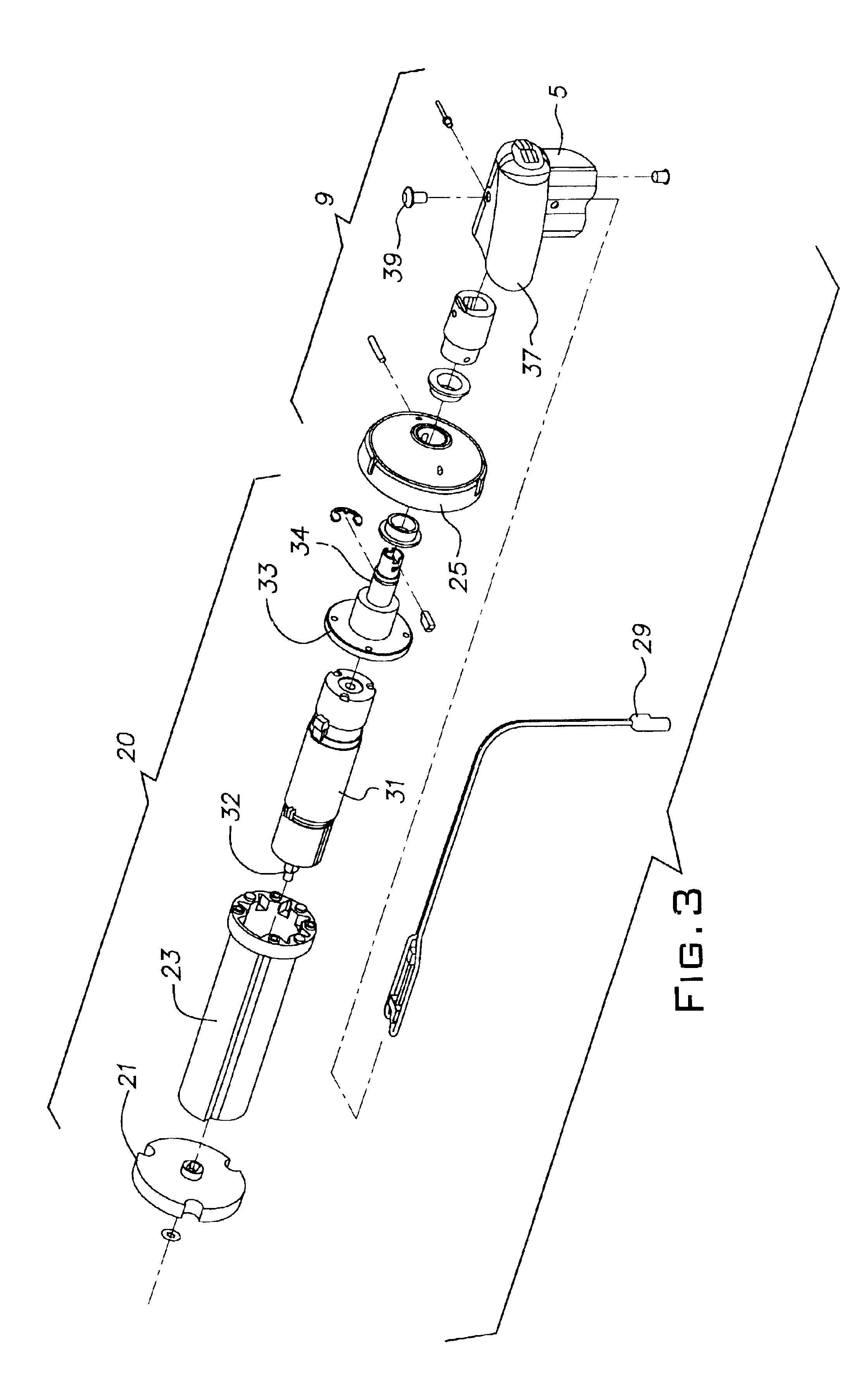 Awning roller with internal motor