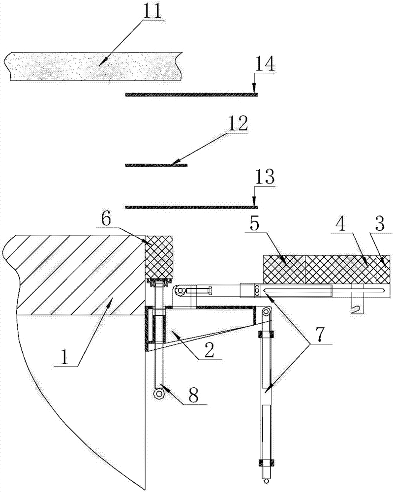 Composite rubber vertical rod telescopic plug plate and use method thereof