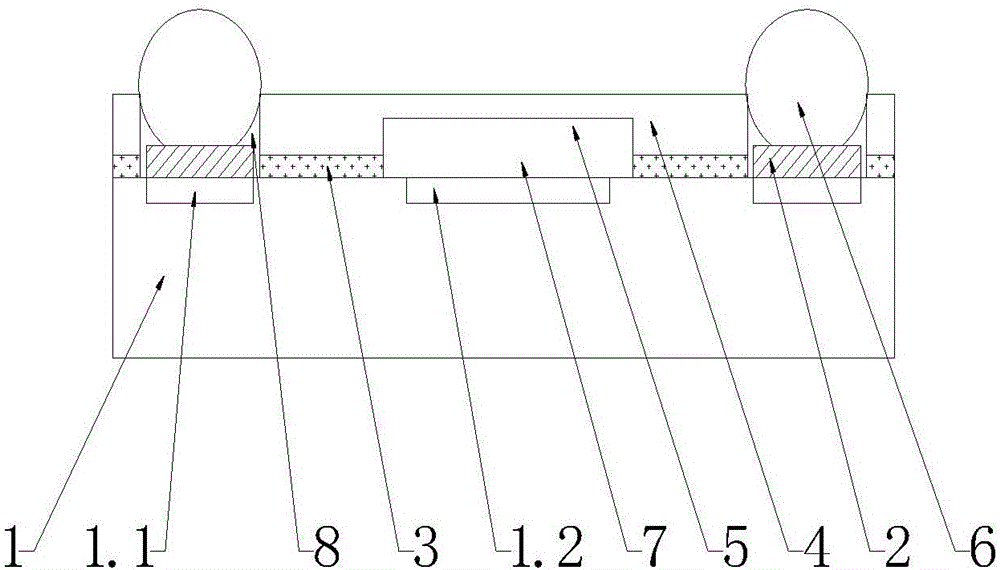 Grooved surface acoustic filter chip packaging structure and manufacturing method thereof