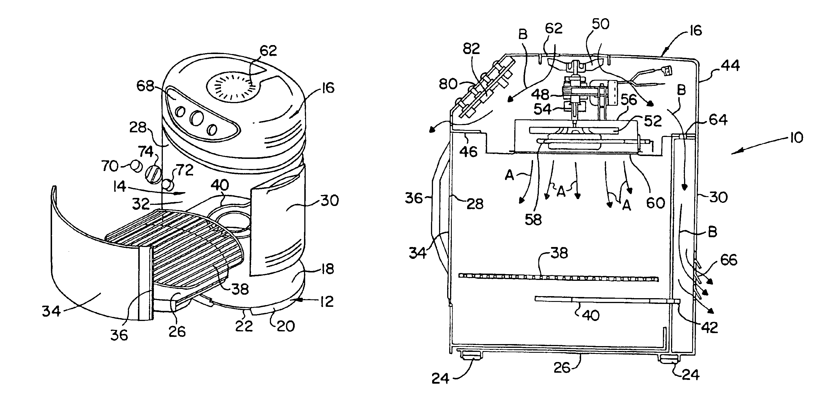 Counter-top cooker having multiple heating elements