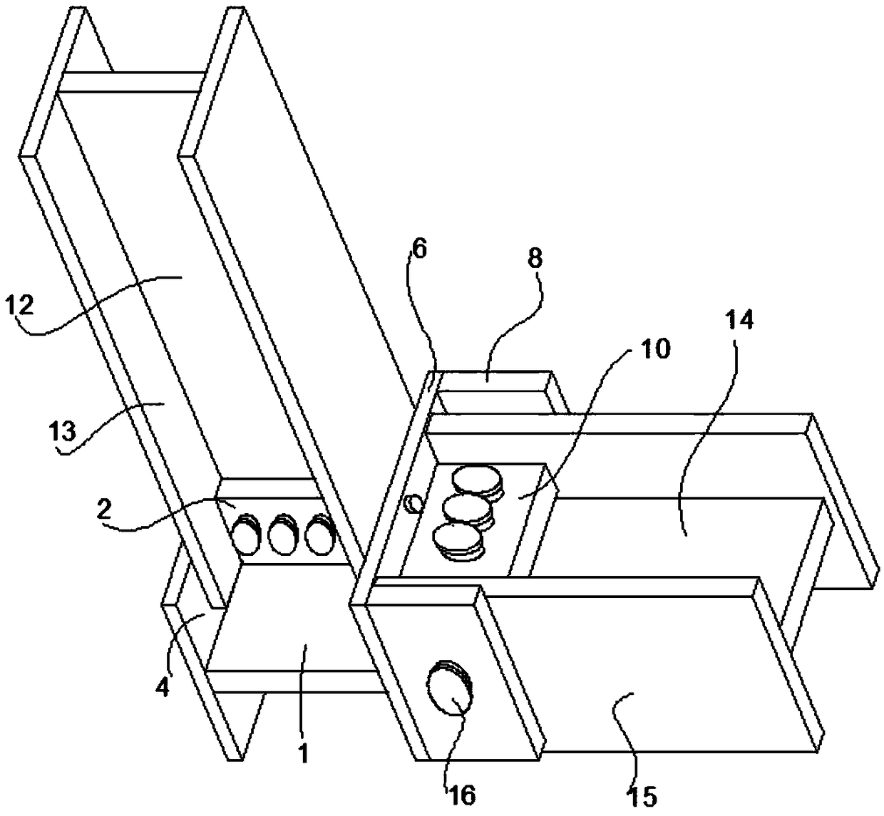 Steel component connecting device