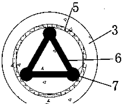 Bedding rock surface bridge steel pipe support foundation and treatment method thereof