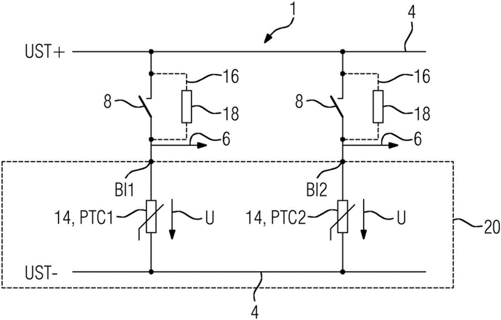 Circuit arrangement comprising a control device having at least one binary input, and associated operating method