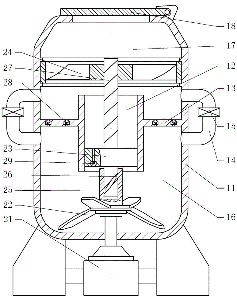 Fertilizer slurry stirring and emulsifying device