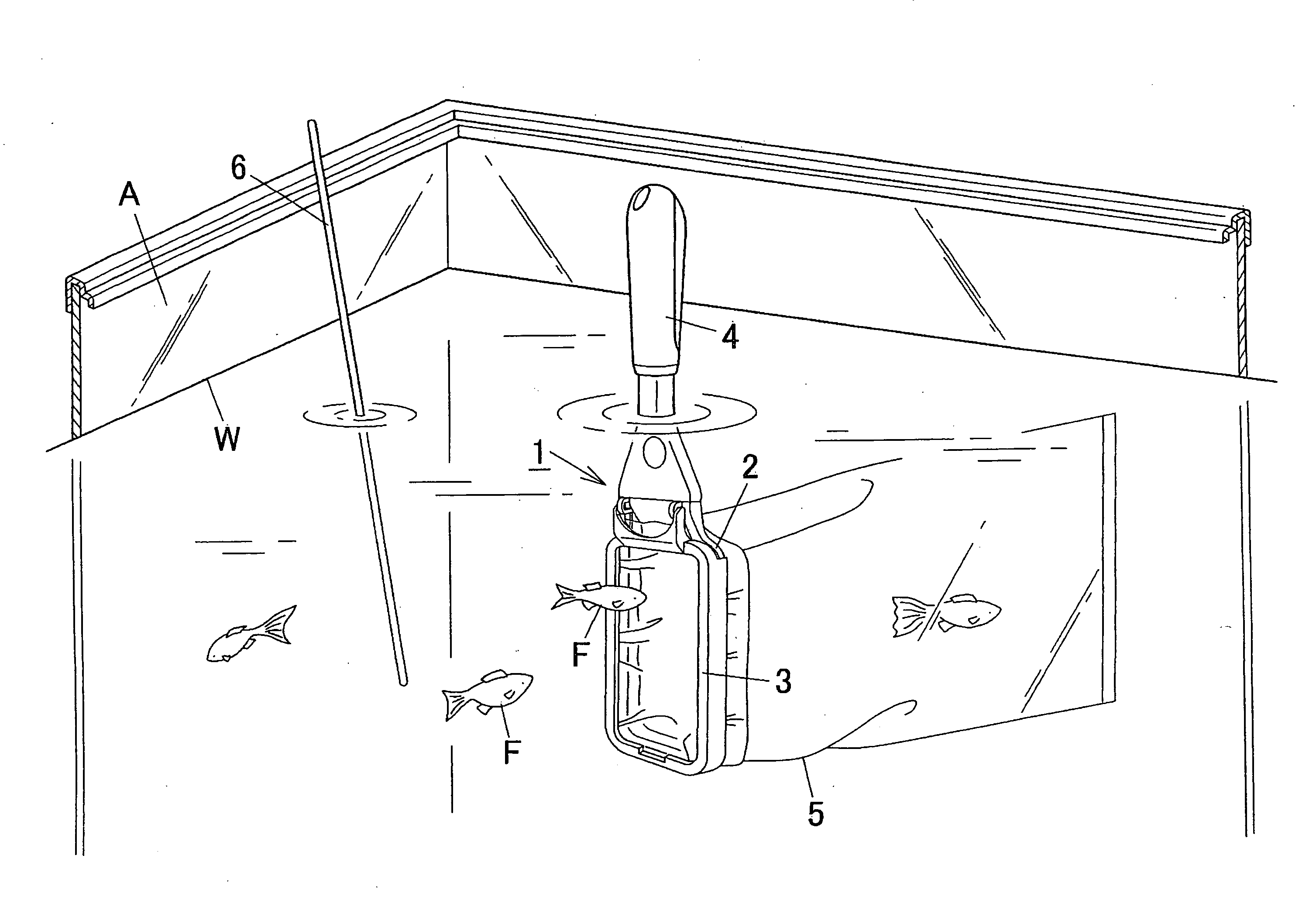 Scooping Implement for Aquarium Fish, Etc.