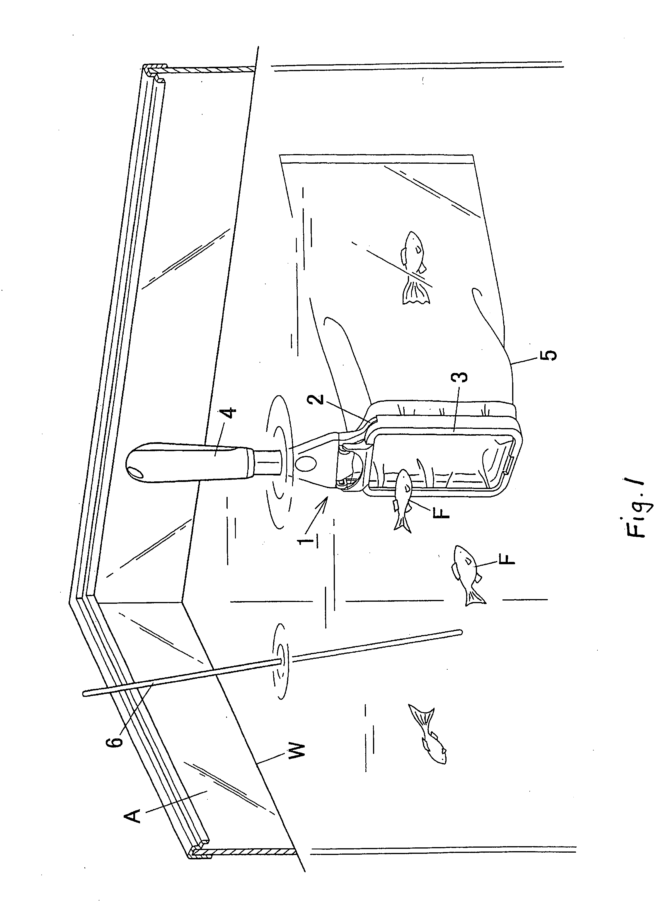 Scooping Implement for Aquarium Fish, Etc.