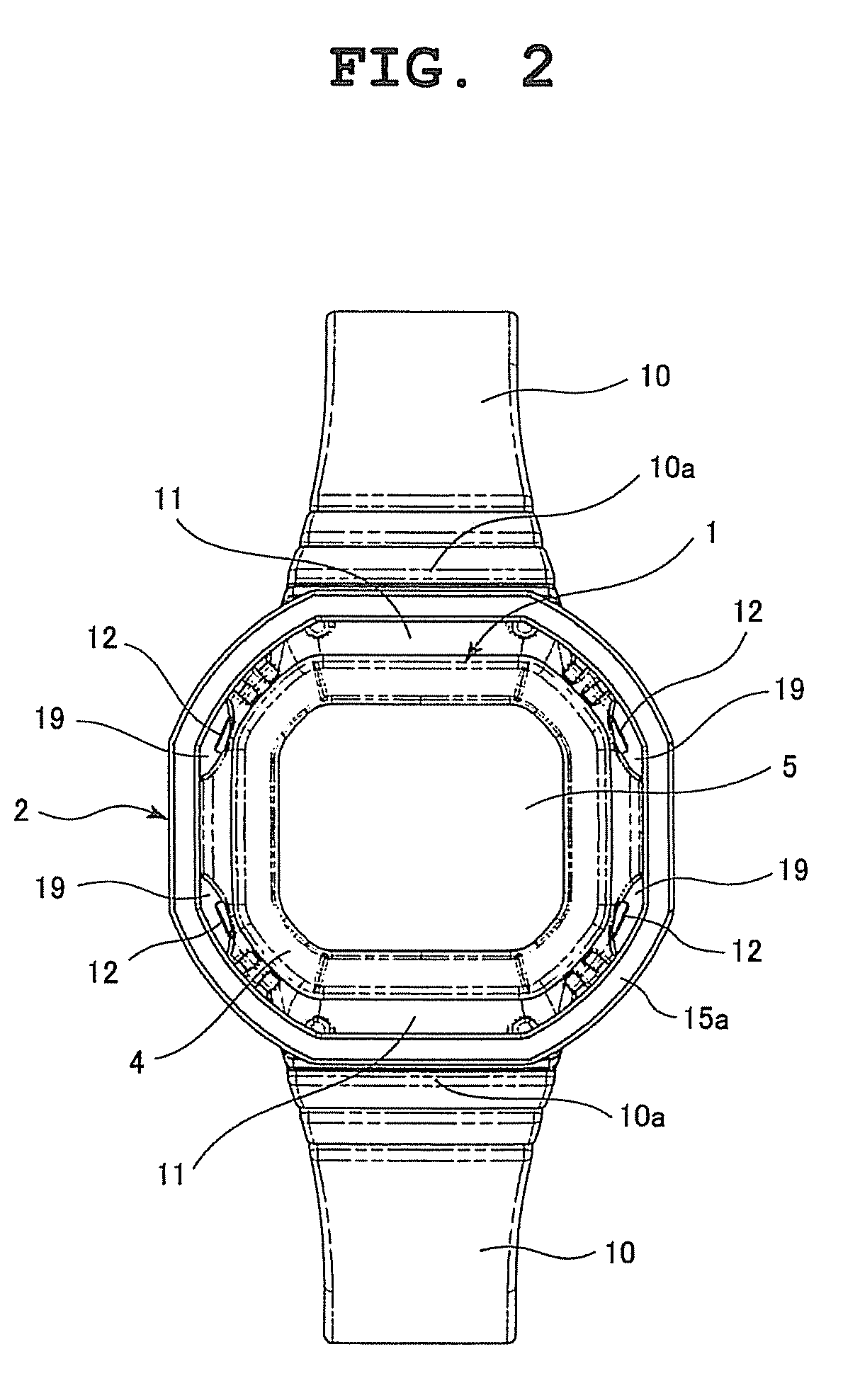 Shock absorbing member for wristwatch and wristwatch