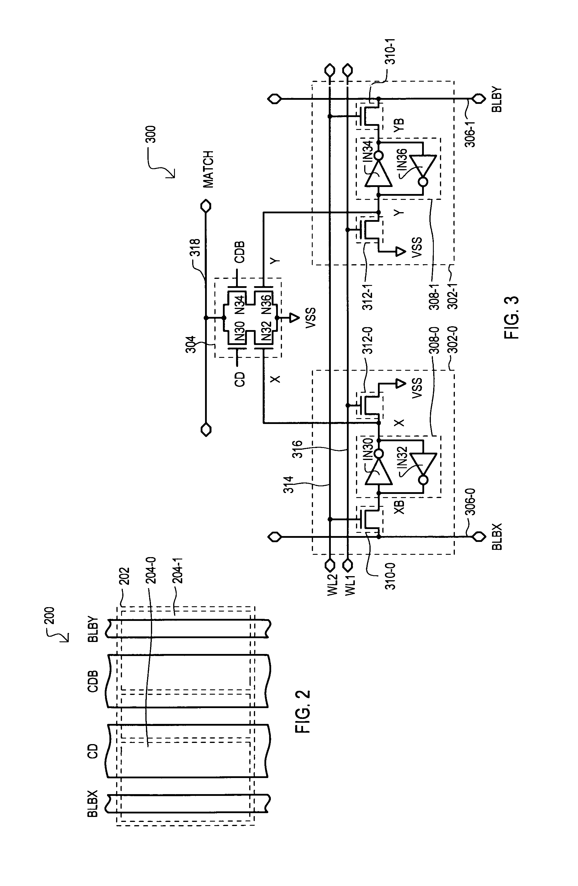 Content addressable memory (CAM) cell bit line architecture