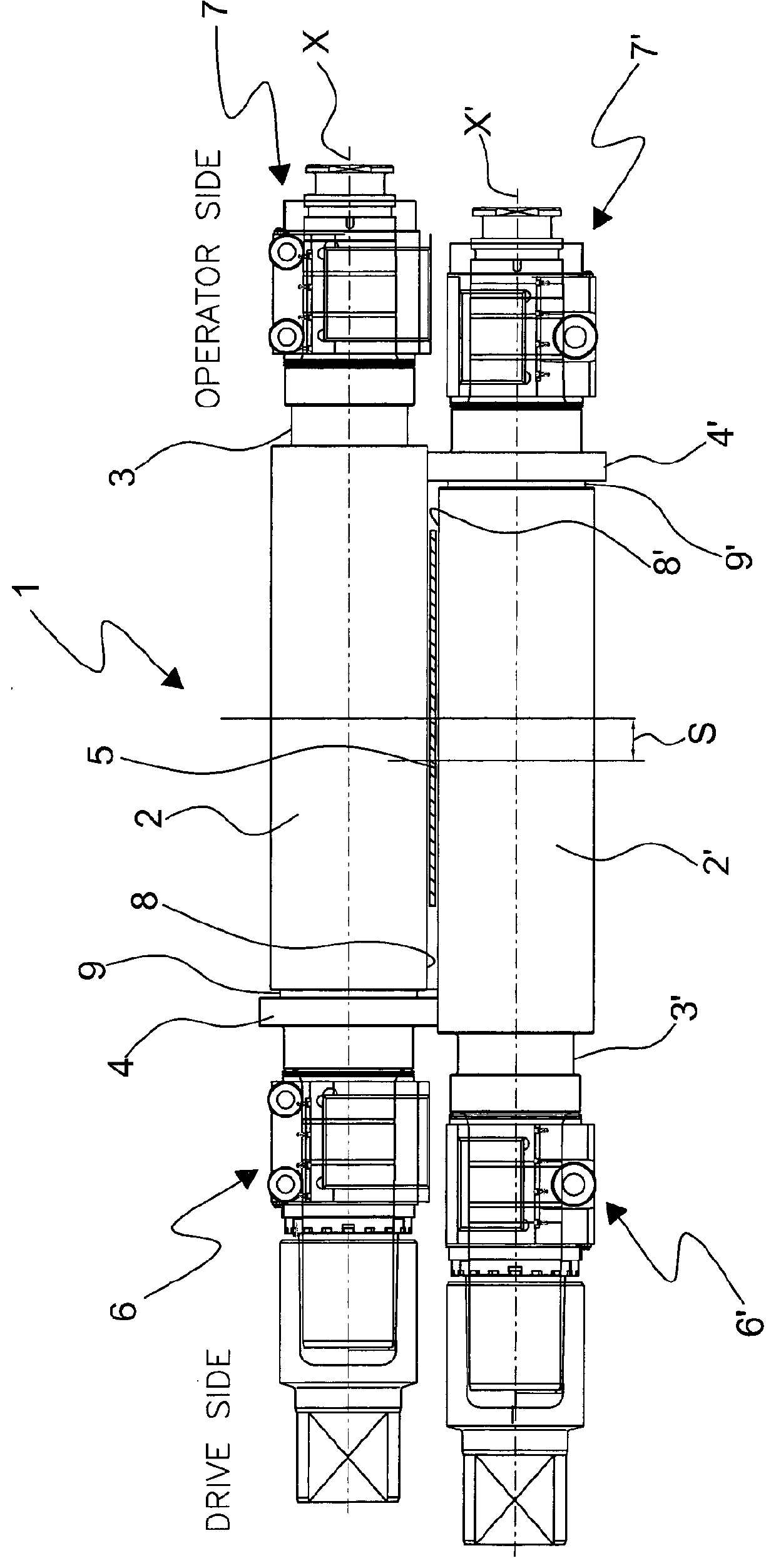 Zeroing system of a rolling stand