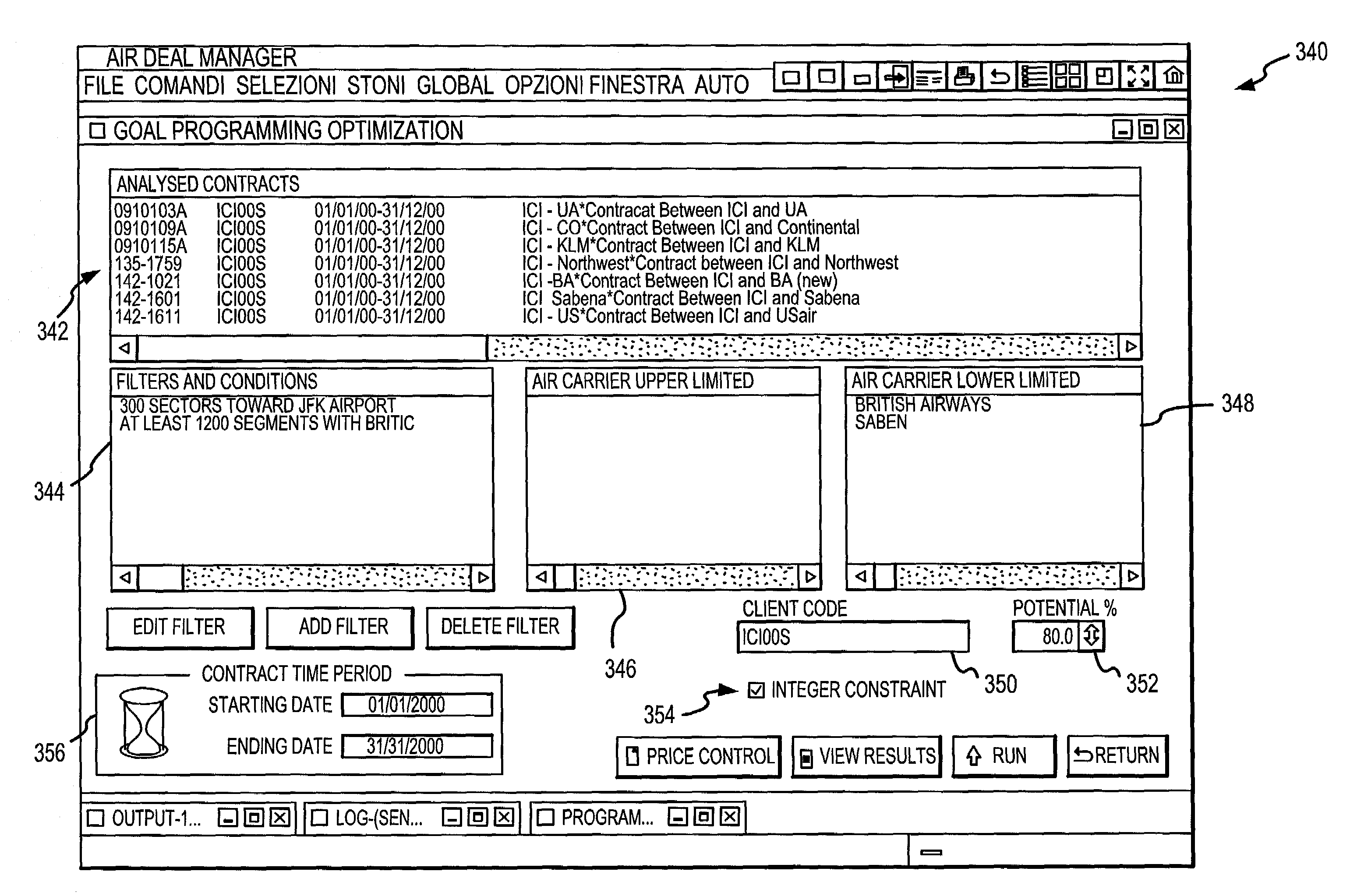 System and method for travel carrier contract management and optimization using spend analysis