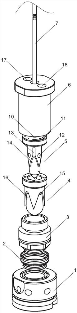 A hot runner nozzle structure for three-layer material injection molding