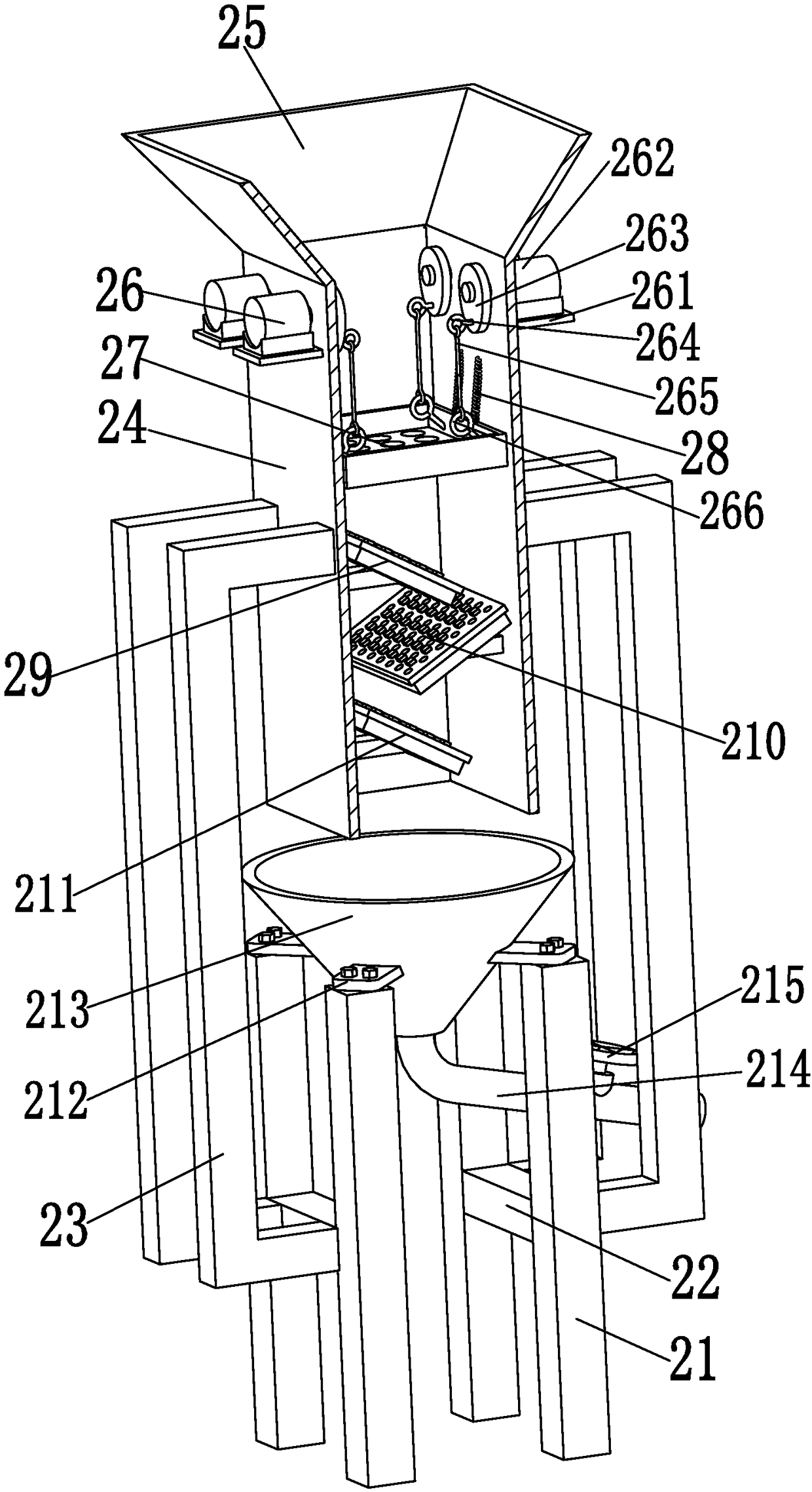 Automatic cleaning device for pig feed raw materials