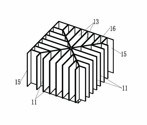 Vertical convector radiator and vertical convector radiating down lamp