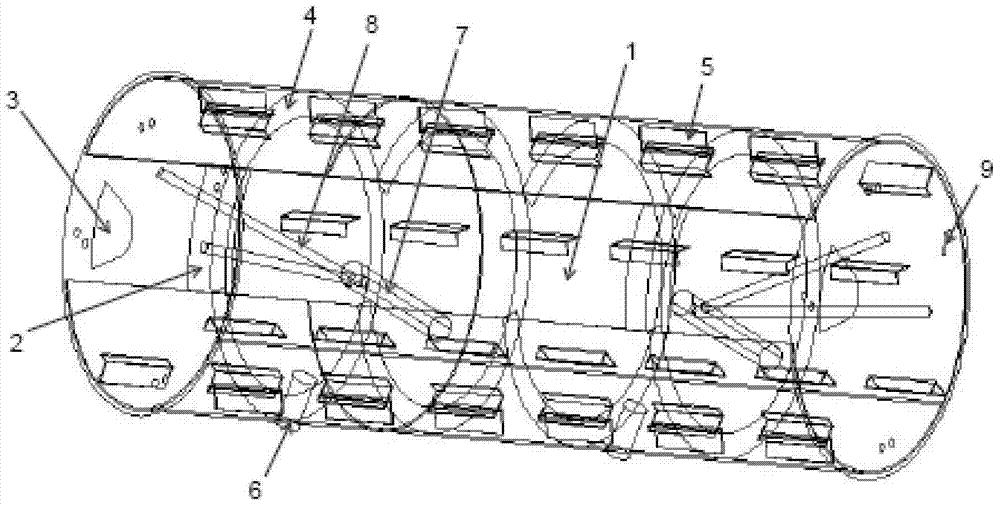 Water bucket device for driving large rotary waterwheel