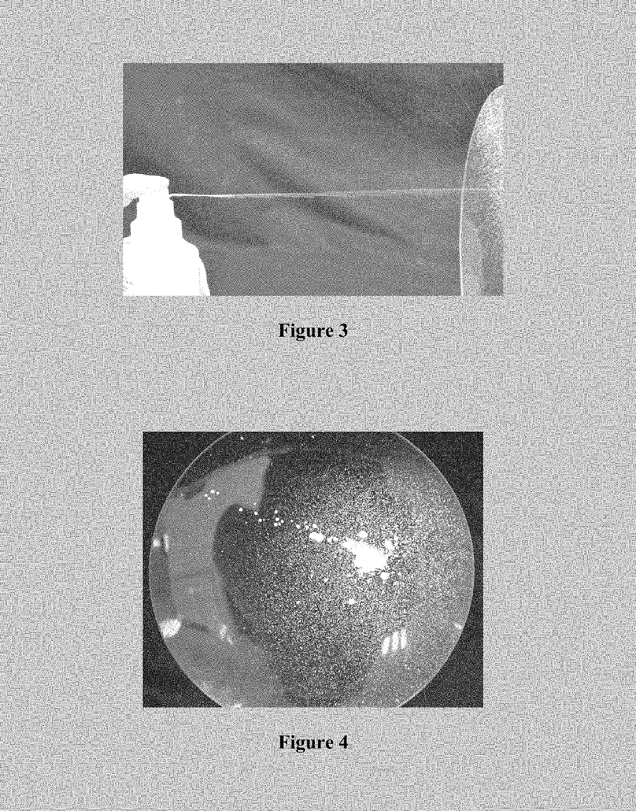 Peg free stable low viscosity oil-in-water emulsion and use thereof