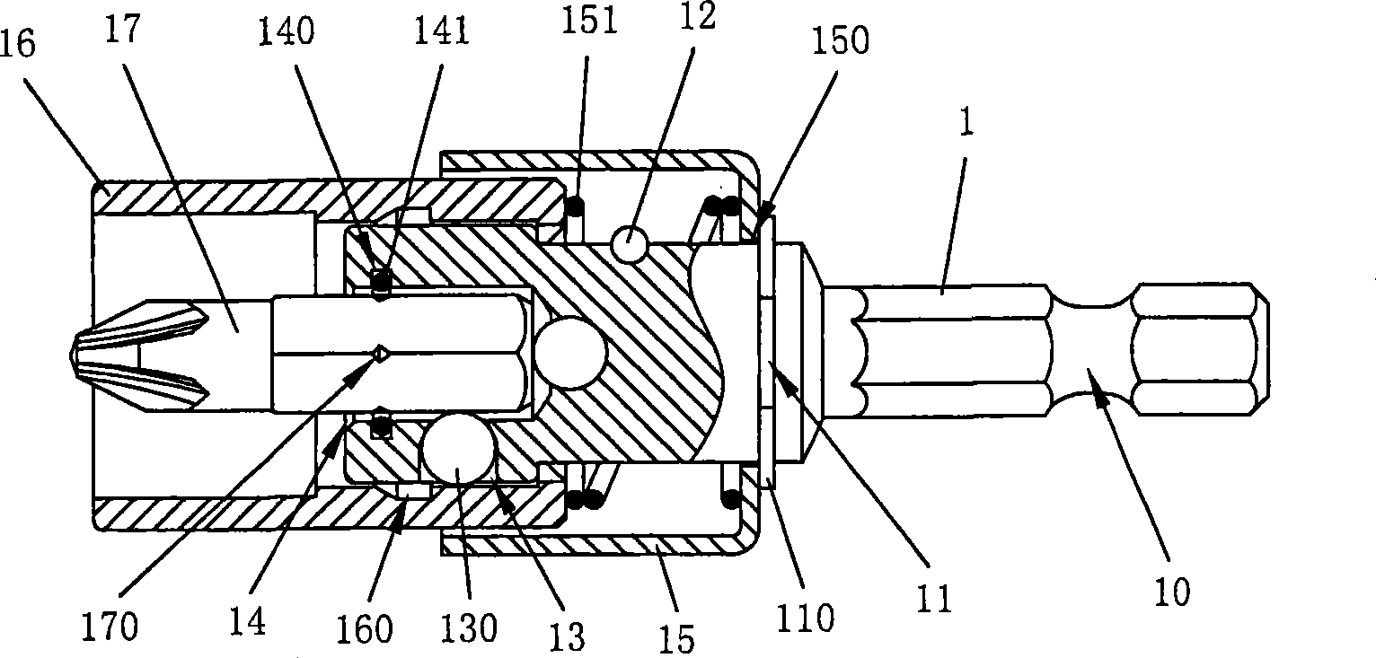 Tool starter head torsion releasing and onoff structure