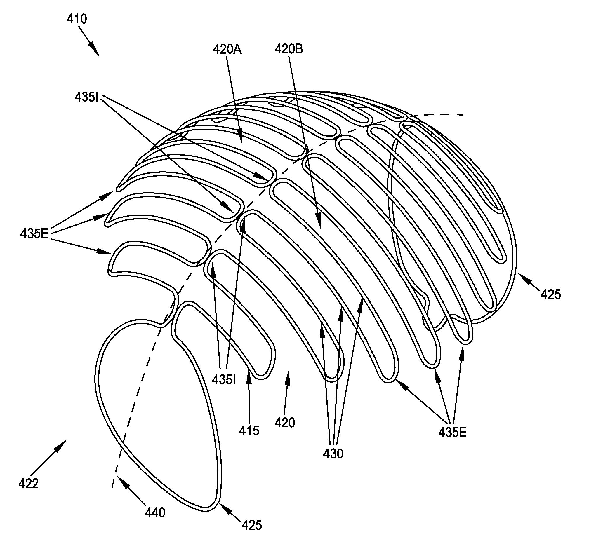 Method and apparatus for restricting flow through an opening in the side wall