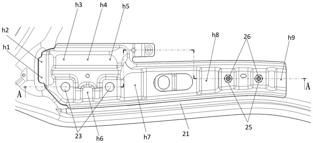 Engine hood reinforcing structure