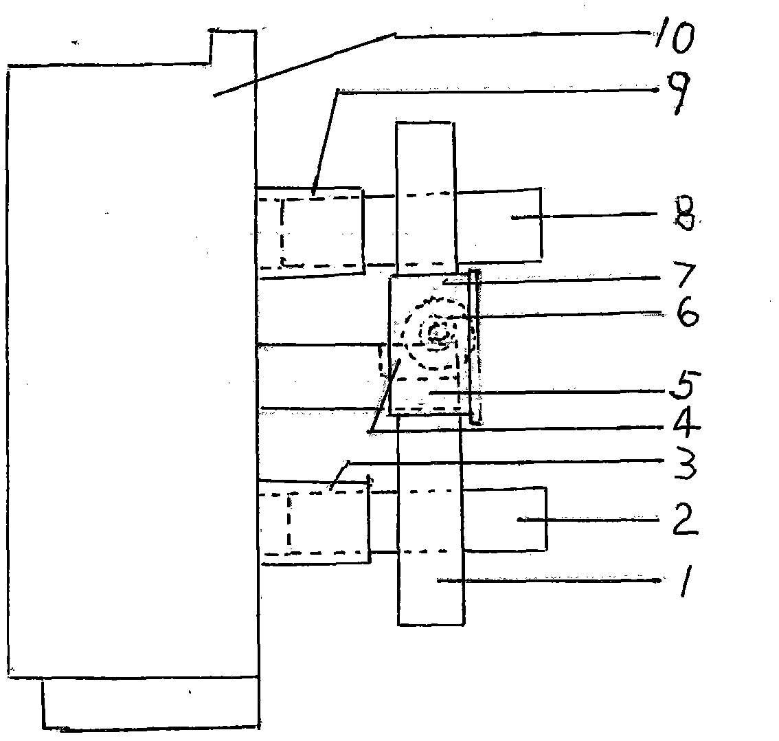 Survey meter for measuring symmetry degree of two sides of guide post key groove relative to axis of valve guide hole of cylinder cover