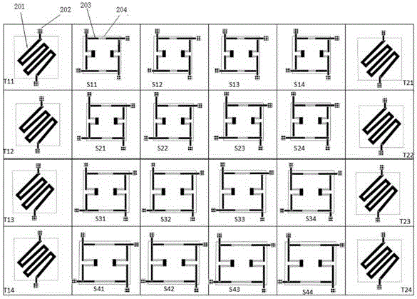 Multi-range array pressure sensing chip and detection method thereof