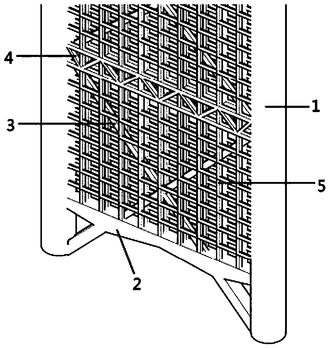 Slant-leg rigid-frame-type supporting structure of super-high-rise building mega-frame bottom layer and construction method