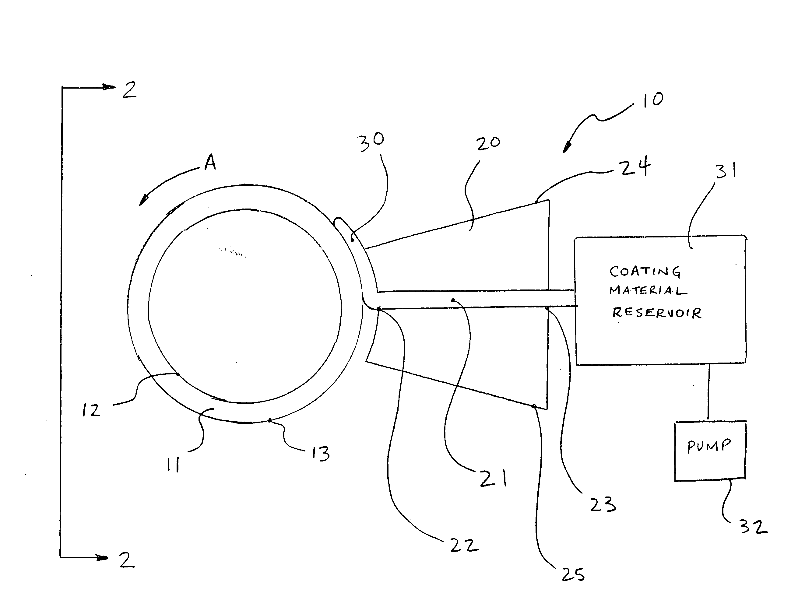 Method and apparatus for coating a medical device using a coating head