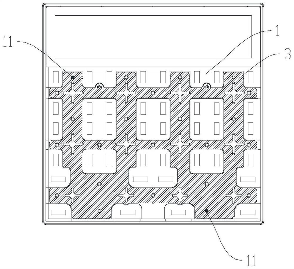 Key gap control structure, wall switch and multi-key product