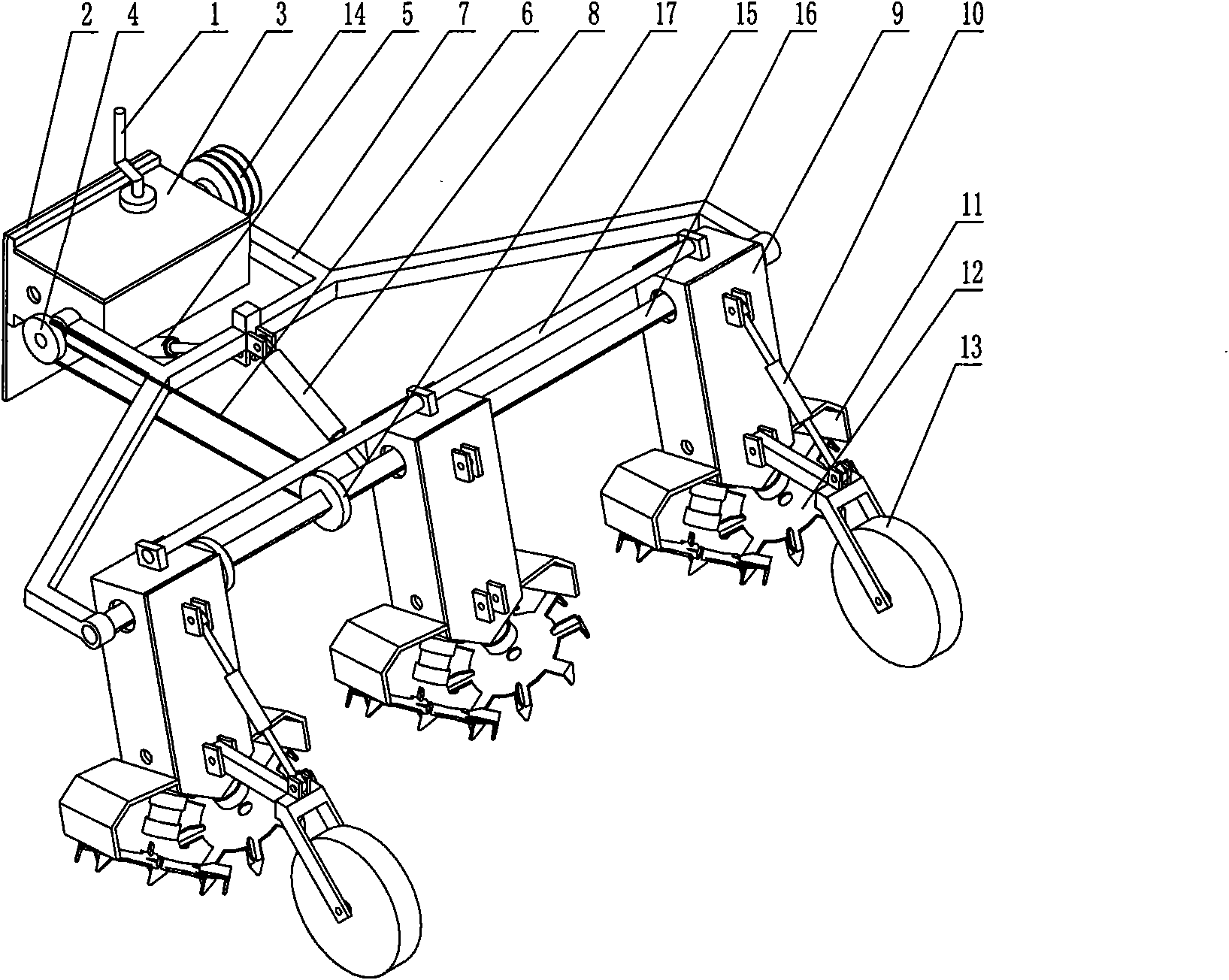 Multifunctional rotary type weeding machine