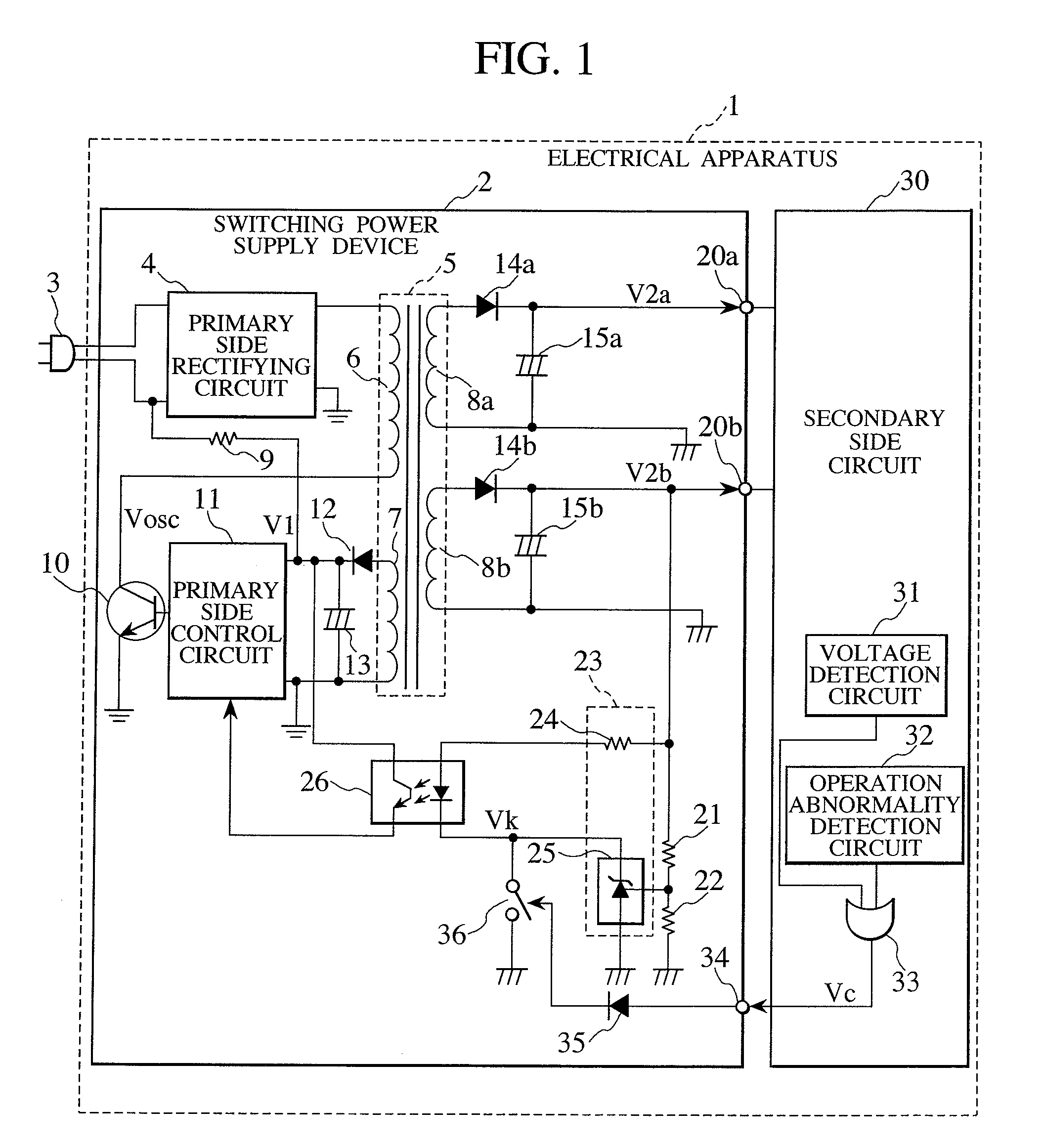 Switching power supply device and electrical apparatus using the same