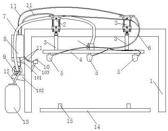 A special automatic oil injection device for aerated concrete block mold