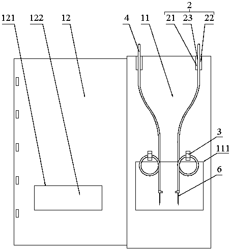 Full shielding type fixing device for dialysis tubes for arm internal fistula